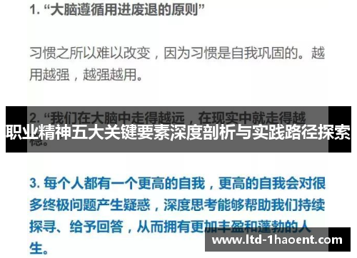 职业精神五大关键要素深度剖析与实践路径探索 职业精神五大关键要素深度剖析与实践路径探索